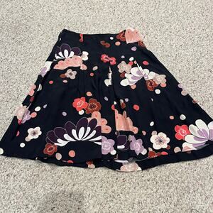 NWT Ann Taylor Floral A-Line Shirt Sz 4 Navy Pink Feminine Modest Teacher